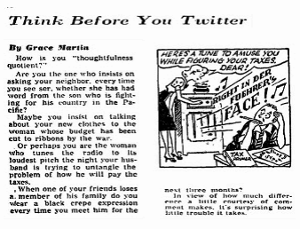 twitter twitter 1942 Washington Post Says Think Before You Twitter!